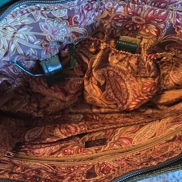 Dark Green Croc-Embossed Shoulder Bag - Picture 6 of 6